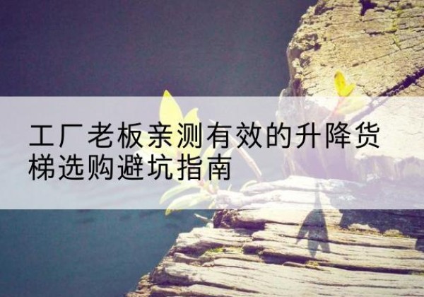 鲤城升降货梯怎么选-工厂老板亲测有效的升降货梯选购避坑指南